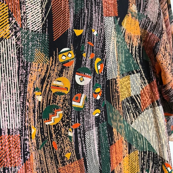 Stephen Burrows Vintage Multicolor Chiffon Shift Dress Short Sleeve Rare 70s, 8 - Picture 15 of 17